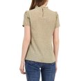 thumbnail image 3 of INSPIRE CHIC Blouse Décontractée à Manches Courtes pour Femme, Volants, Pois, Col Rond, Hauts, TG Beige Foncé, 3 of 7