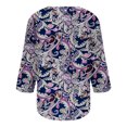 thumbnail image 2 of Chemisiers et Hauts pour Femmes Mode Mode pour Femmes Manches Trois Quarts Rétro Col Rond Imprimé de Pâques Hauts Amples Blouse Hauts et Chemisiers pour Femmes Aguichant Hauts à Manches 1/2 pour Femmes, 2 of 5
