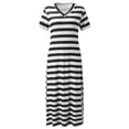 thumbnail image 3 of Tumotour Robe d'Été pour Femmes Robe Imprimée à Fleurs Robe à Manches Courtes Robe de Plage Décontractée Col Rond Longue Robe T-Shirt Voyage Vacances avec Poches, 3 of 4