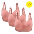 thumbnail image 1 of Bras for Women, 3PC Womans Large Size Solid Color Without Steel Ring Gathering Comfortable Bras Daily Bra, 1 of 3