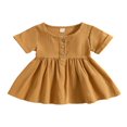 thumbnail image 1 of Robes d'Été pour Bébés Filles à Manches Courtes Bouton vers le Bas Robes, 1 of 9