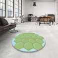 thumbnail image 4 of Ahgly Company Machine Washable Indoor Round Transitional Green Area Rugs, 6' Round, 4 of 7
