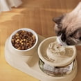 thumbnail image 4 of Cat Bowl Two In One Drinking Water Feeder, Xinsrenus Pet Automatic Circulating Water Dispenser, Neck Protector Tilted Bowl Non-Slip Weighted Base, Large Bowl Mouth Easy Clean Plastic Cat Water, 4 of 6
