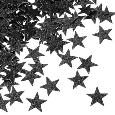 200Pcs Star Confetti Glitter Confetti Table Confetti Decor for Party Wedding Decorations,0.39x0.39Inch,Black