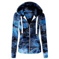 thumbnail image 1 of Pisexur Hauts d'Hiver pour Femmes Veste Décontractée Imprimée Tie-Dye, 1 of 3