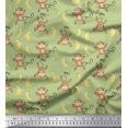 thumbnail image 1 of Soimoi Poly Georgette Fabric Banana & Monkey Kids Fabric Prints by Yard 52 Inch Wide, 1 of 3