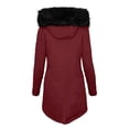 thumbnail image 1 of WEIYLL Womens Fleece Jacket Fashion Solid Color Plus Velvet Thick Slim Wine Cold Weather Tops Size 2XL, 1 of 3