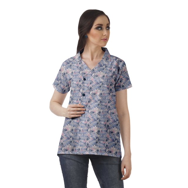 Moomaya Chemise Tunique Style Enveloppant pour Femmes en Coton Décontracté Col Classique Boutonné