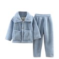 thumbnail image 1 of Birdeem Childrens Flannel Sleepwear Set Long Pants Thickened Home Clothes Set, 1 of 6