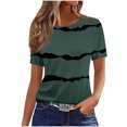 thumbnail image 1 of Atogsazn T-Shirt d'Été à Manches Courtes pour Femme, Décontracté et Chic, Col Rond, Tunique, Haut Basique, Vêtements pour Femmes, Vert Armée, TTG, Mode, 1 of 3