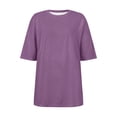 thumbnail image 4 of WEIYLL Womens T Shirts Oversize Sports Summer Solid Tunic Loose With Slits Purple Tops Sizes XL, 4 of 4