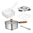 thumbnail image 2 of Siruishop Mini Deep Fryer Pot Lightweight Stainless Steel Fryer for Fish Chicken Stews, 2 of 8