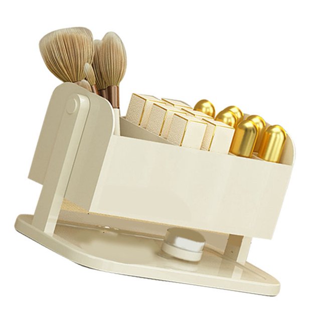 Eyebrow Pencil Organizer, Countertop Lipstick Holder Space Saving Easy To Clean Convenient Stylish For Countertop Milky White