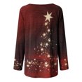 thumbnail image 5 of CEHVOM Chemises Décontractées à Manches Longues pour Femmes Chandail Tunique Ample Hauts Imprimé de Noël Blouse à Col Rond, 5 of 5