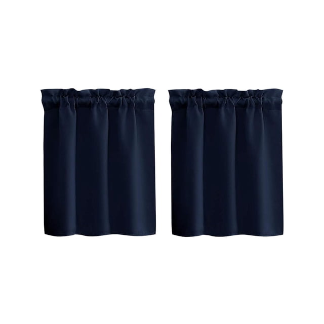pdqouc 2PCS Solid Color High Precision Through The Rod Small Curtain American Shade Decoration Kitchen Coffee Short Curtain for Windows Doors Shades for Home Nursery Bedroom Kitchen Bathroom