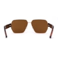 thumbnail image 2 of Womens Metal Rim Oversize Mafia Mob Fashion Sunglasses Gold Tortoise Brown, 2 of 4