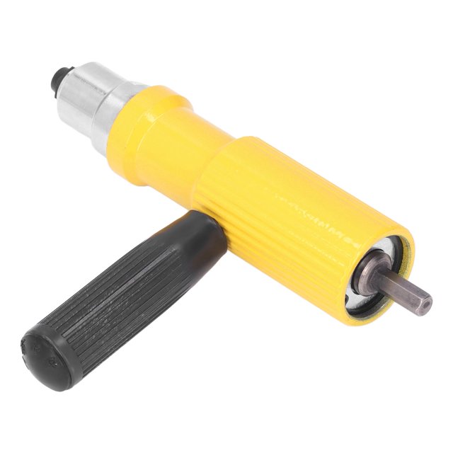 Adaptateur de Rivet, Compatibilité Jaune Ergonomique en Acier Allié Outil de Rivetage Poignée en Plastique pour DIY