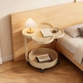 thumbnail image 4 of Coffee Modern Rolling Side Table Mobile End Table With Wheels 2-Tier Nesting Table For Living Room Bedroom Portable C-Shaped Frame Locking Casters Pp Top Iron Frame Dimensions Not Provided, 4 of 7