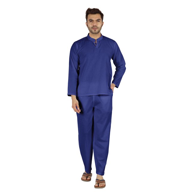 Inkmeso SolidNightwearSet For Men's Short Sleeve Pjs Loungewear Sets Soft Cotton Designer Sleepwear
