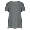 thumbnail image 4 of EGNMCR T-Shirts pour Femmes Mode T-shirt d'Été pour Femmes à Col Rond à Manches Courtes Imprimé Décontracté Blouse, 4 of 5