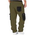 thumbnail image 3 of Ceisia Men Solid Color Loose Casual Pants Elastic Waist Drawstring Sports Gift Work Trousers, 3 of 7