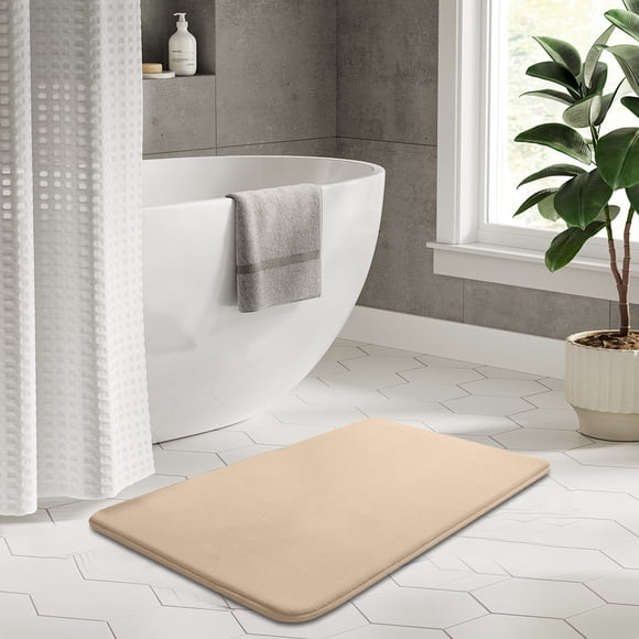 Remembrance Foam Flat Floor Mat, Super Soft Bathroom Door Against Slip Carpet, Absorbent Floor Mat for Kitchen Laundry Room Sink Front