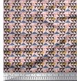 thumbnail image 1 of Soimoi Pink Cotton Duck Fabric Diamond & Triangle Geometric Decor Fabric Printed Yard 56 Inch Wide, 1 of 2
