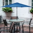 thumbnail image 4 of Costway Parasol de Patio 9 Pi Parasol de Marché en Acier Inclinable avec Manivelle Extérieur Cour Jardin Bleu, 4 of 10