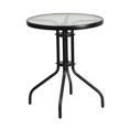 thumbnail image 1 of 23.75'' Round Tempered Glass Metal Table, 1 of 9