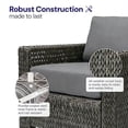 thumbnail image 3 of Krikacy 6-PCS Outdoor Wicker Modular Sofa Chair Set w/Cabinet Coffee table, All-Weather HDPE, Grey, 3 of 6