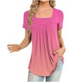 thumbnail image 3 of CEHVOM Femmes Mode Imprimé Casual V-Cou Manches Courtes T-Shirt Chemisier Tops, 3 of 6