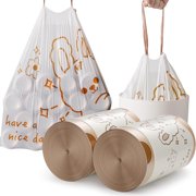 Bovemsi Trash Bags Small Trash Bags Drawstring ，small Bathroom Garbage Bags， 20 Counts Trash Can Liners For Bathroom Kitchen ，White Rabbit Print 3 Gallon Small Trash Can Liners