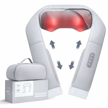 Naipo Masseur Shiatsu pour Cou et Dos avec Chaleur Réglable et Sangles, Pétrissage des Tissus Profonds, Oreiller de Massage des Épaules, Musée Relax, Cadeaux pour Maman Papa