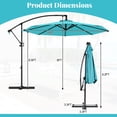 thumbnail image 3 of Gymax 10 FT Patio Offset Umbrella w/ X-shaped Base Infinite Tile & 360° Rotation Turquoise, 3 of 10