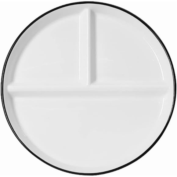 ABDFHE-Divided Porcelain Sectional Plates, Portion Control Plates for Adults Ceramic, Compartment Dinner Plates Perfect for Balanced Diet
