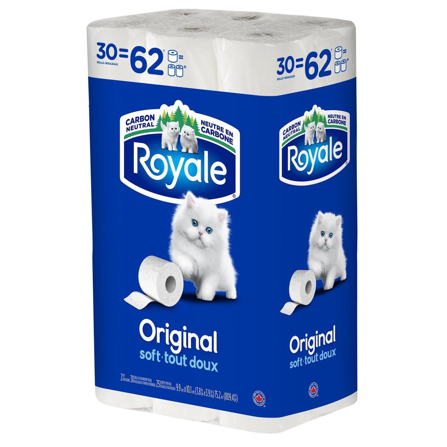 Royale Everyday Comfort, 2 Ply Toilet Paper, 30 Equal 62 Bathroom Tissue Rolls