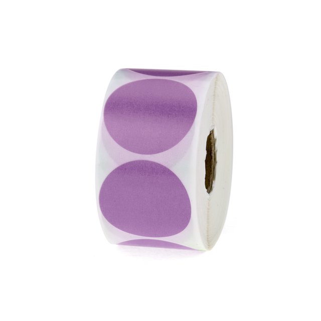 Officeship 600 PCS 1.5" Dia Round Colored Direct Thermal Labels-Purple-1.5 inch/600 pcs