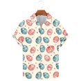 thumbnail image 2 of VBTAPA Mens Spring Shirts Happy Easter Day Rabbit Eggs Print Button Down Shirt Short Sleeve Hawaiian Beach Party Tops on Sale Multicolor L, 2 of 6