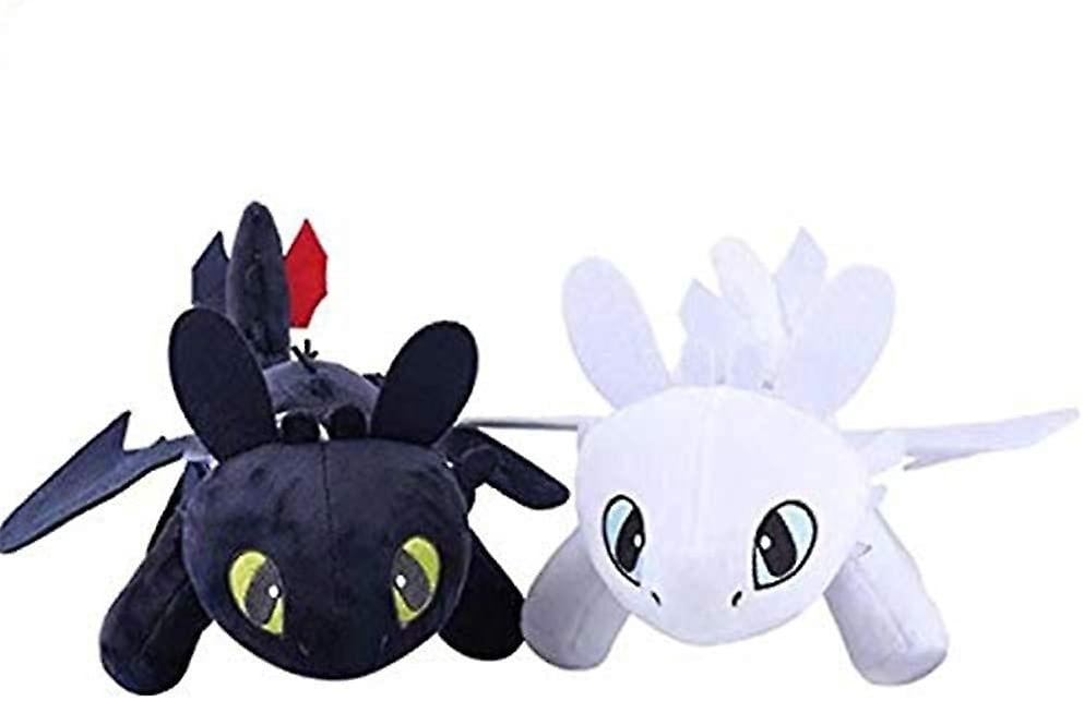 2 Pcs / Set How To Train Your Dragon 3 Toothless Light & Night Fury Soft Toy Features Plush For Children 9.8'
