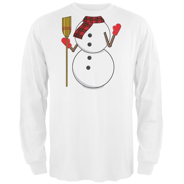 Costume de Bonhomme de Neige Blanc T-Shirt à Manches Longues