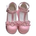 thumbnail image 1 of Qertyioot Escarpins à Plateforme pour Femmes, Nœud Mignon, Bout Rond, Cheville, Chaussures Habillées, Richelieus, 1 of 6