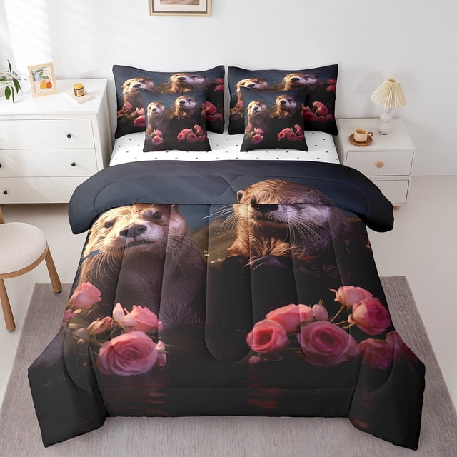 YST , Ensemble de couette, Literie Kawaii Animaux, 7 Pcs, Faune de la mer Océane, Complet