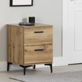 thumbnail image 1 of South Shore Slendel 2-Drawer Side Table with Metal Legs, in Nordik Oak, 1 of 12