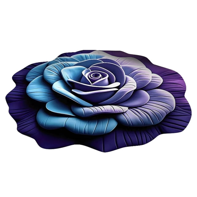 3D Visual Stereo Flower Design Mud Floor Mat for Living Room and Bedroom Stain Easy Care Rug for All Areas
