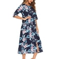 thumbnail image 3 of yievot Women's Zipper Robes Half Sleeve Zip Front Robe Lightweight House Coat Loungewear with Pockets, 3 of 4