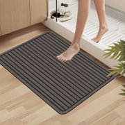 Dvkptbk Striped Bath Mat, Super Absorbent Bathroom Rugs Non Slip, Quick Dry Bath Rugs, Machine Washable Shower Mat, Luxury Carpet Bathmat for Bathroom Floor, Tub and Shower