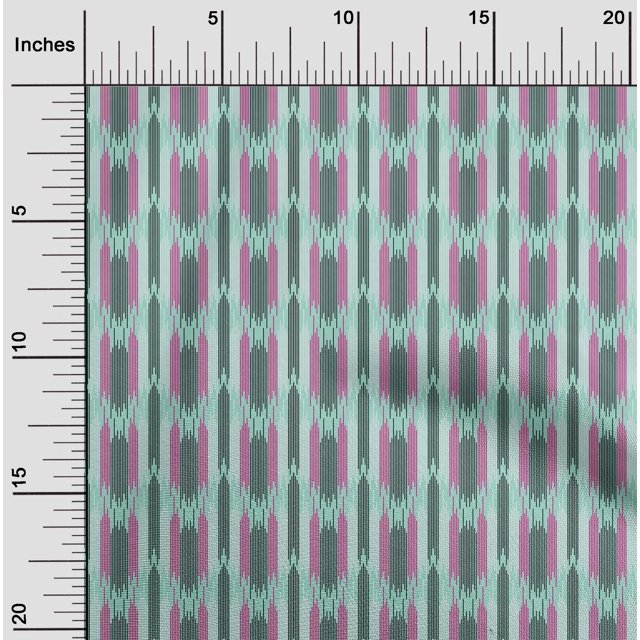 oneOone Viscose Chiffon Fabric Ikat Style Stripe Print Sewing Fabric BTY 42 Inch Wide