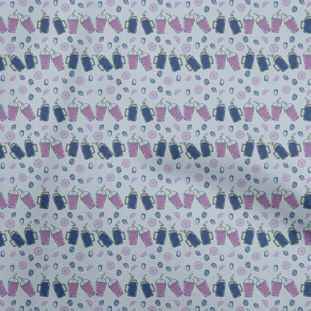 oneOone Polyester Spandex Sky Blue Fabric Fruits Craft Projects Decor Fabric Printed By The Yard 56 Inch Wide