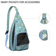 thumbnail image 4 of Cute Cartoon Shark Sling Backpack - Playful Underwater Shark Pattern, Lightweight & Durable (Marine Life Lover Gift), 4 of 4