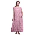 thumbnail image 1 of Bimba Robe Longue Maxi Imprimée pour Femmes en Rayonne, Chemise de Nuit à Manches Courtes, 1 of 4